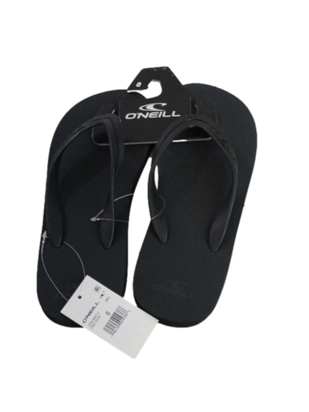O'Neill Friction Flip Flop Sandals, Black, Size 8